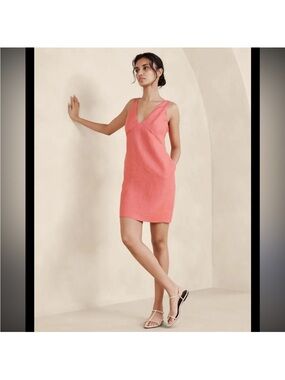Banana Republic Coral Sleeveless V-Neck Dress